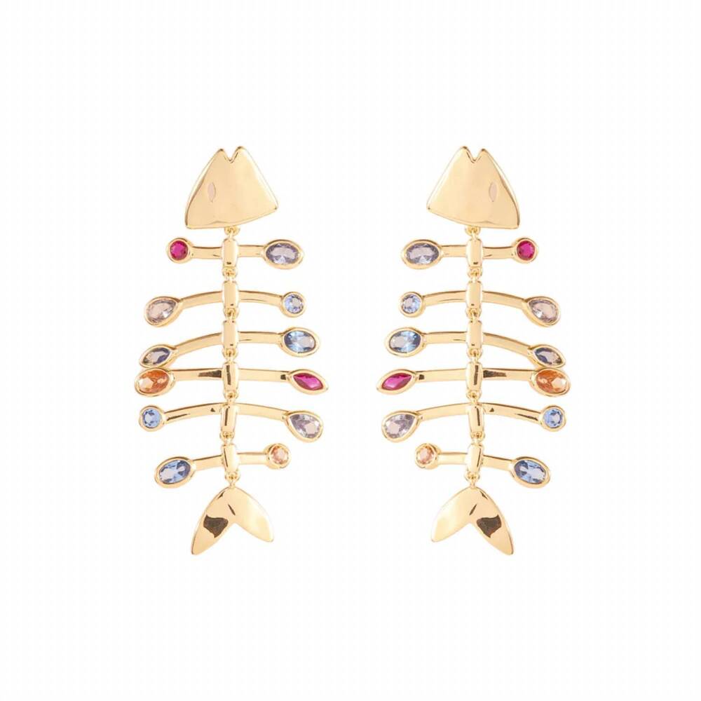 NEW MIGNONNE GAVIGAN women's josefina earrings in gold multi - Picture 1 of 2